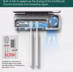 UV-Brush | Tandenborstelhouder Antibacterieel | Steriliserend UV Licht | Hangend | Zwart | Badkamer | Nieuw Model Met Ventilator -Merkloos Verkoop 1200x1180 2