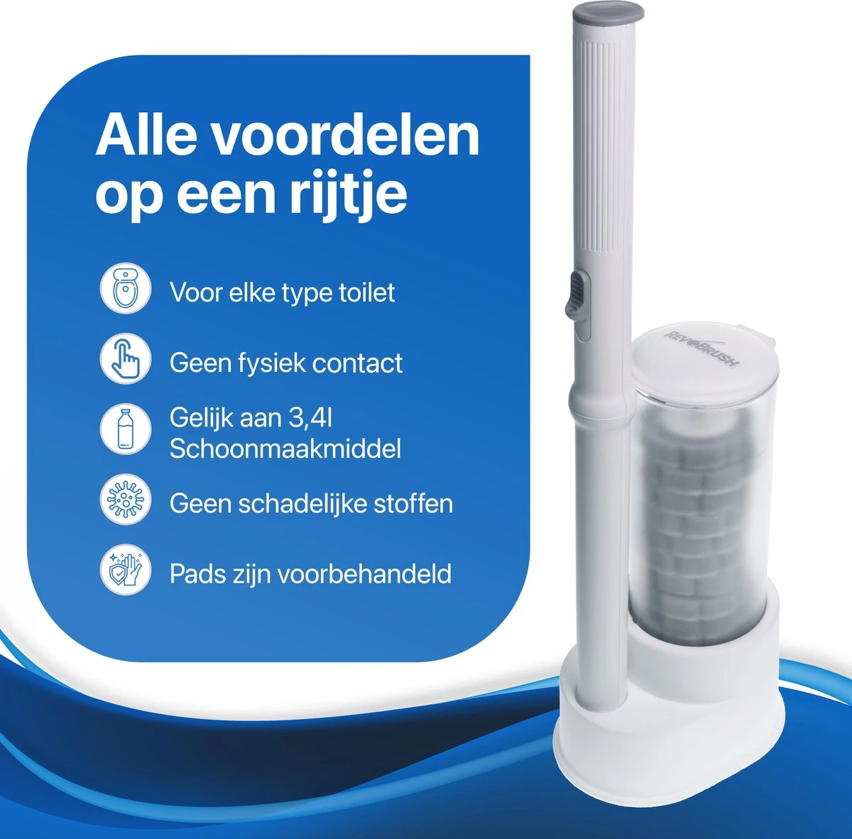 RevoBrush WC Borstel Met Houder Vrijstaand - Hygiënische Toiletborstel - Met 14x Pads 10 RevoBrush WC Borstel Met Houder Vrijstaand - Hygiënische Toiletborstel - Met 14x Pads - Afbeelding 10
