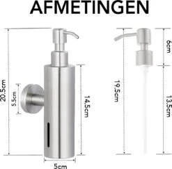 VDN Stainless Zeeppompje - Zeepdispenser Wandmontage - Zilver - Hangend - RVS -Merkloos Verkoop 1200x1182 8