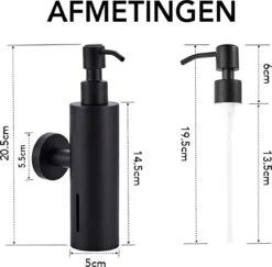 VDN Stainless Zeeppompje - Zeepdispenser Wandmontage - Zwart - Hangend - RVS 10 VDN Stainless Zeeppompje - Zeepdispenser Wandmontage - Zwart - Hangend - RVS -Merkloos Verkoop 1200x1182 9