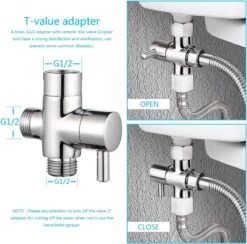 BetterSells® Bidet Handdoucheset - Shattaf - Bidet Sproeier Uit Geborsteld RVS - Inclusief Slang, T-stuk & Wandhouder -Merkloos Verkoop 1200x1183 6