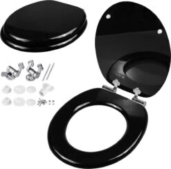 Casaria Wc-bril Met Deksel Sluitingsmechanisme Toiletzitting MDF Zwart 21 Casaria Wc-bril Met Deksel Sluitingsmechanisme Toiletzitting MDF Zwart -Merkloos Verkoop 1200x1185 5