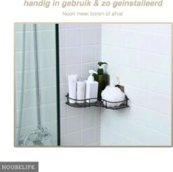 HouseLife™ Doucherek Zonder Boren - Zwart - Zelfklevend - Douchemand - Badkamer Doucherek – 30 Cm - Incl. 2 Sterke Muurstickers 12 HouseLife™ Doucherek Zonder Boren - Zwart - Zelfklevend - Douchemand - Badkamer Doucherek – 30 Cm - Incl. 2 Sterke Muurstickers -Merkloos Verkoop 1200x1188 2