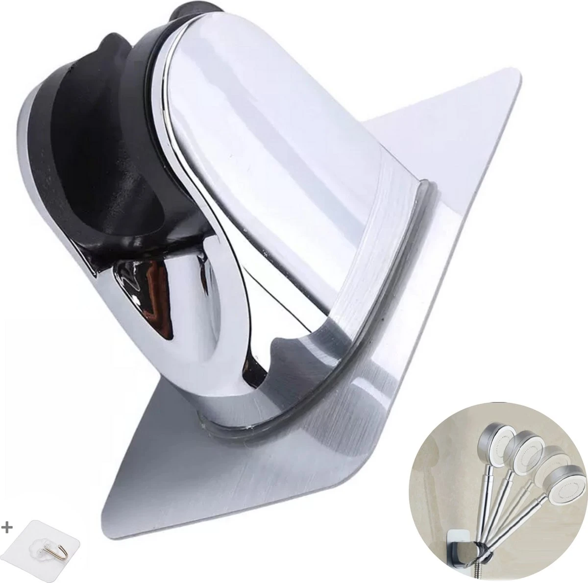 Merkloos Douchekophouder – Douchekop Houder – Handdouchehouder – Douchehouder - Zonder Boren – Verstelbaar - Zelfklevend - Met Haakje 1 Merkloos Douchekophouder – Douchekop Houder – Handdouchehouder – Douchehouder - Zonder Boren – Verstelbaar - Zelfklevend - Met Haakje