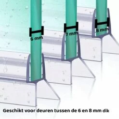 Minismus Douchedeurafdichting Met Waterkering (2 Strips Van 1 Meter, Makkelijk Inkortbaar) - Waterstopper Geschikt Voor Glas Van 6 Tot 8 Mm - Douchedorpel - Lekstrip Voor Horizontale Bevestiging -Merkloos Verkoop 1200x1193 13