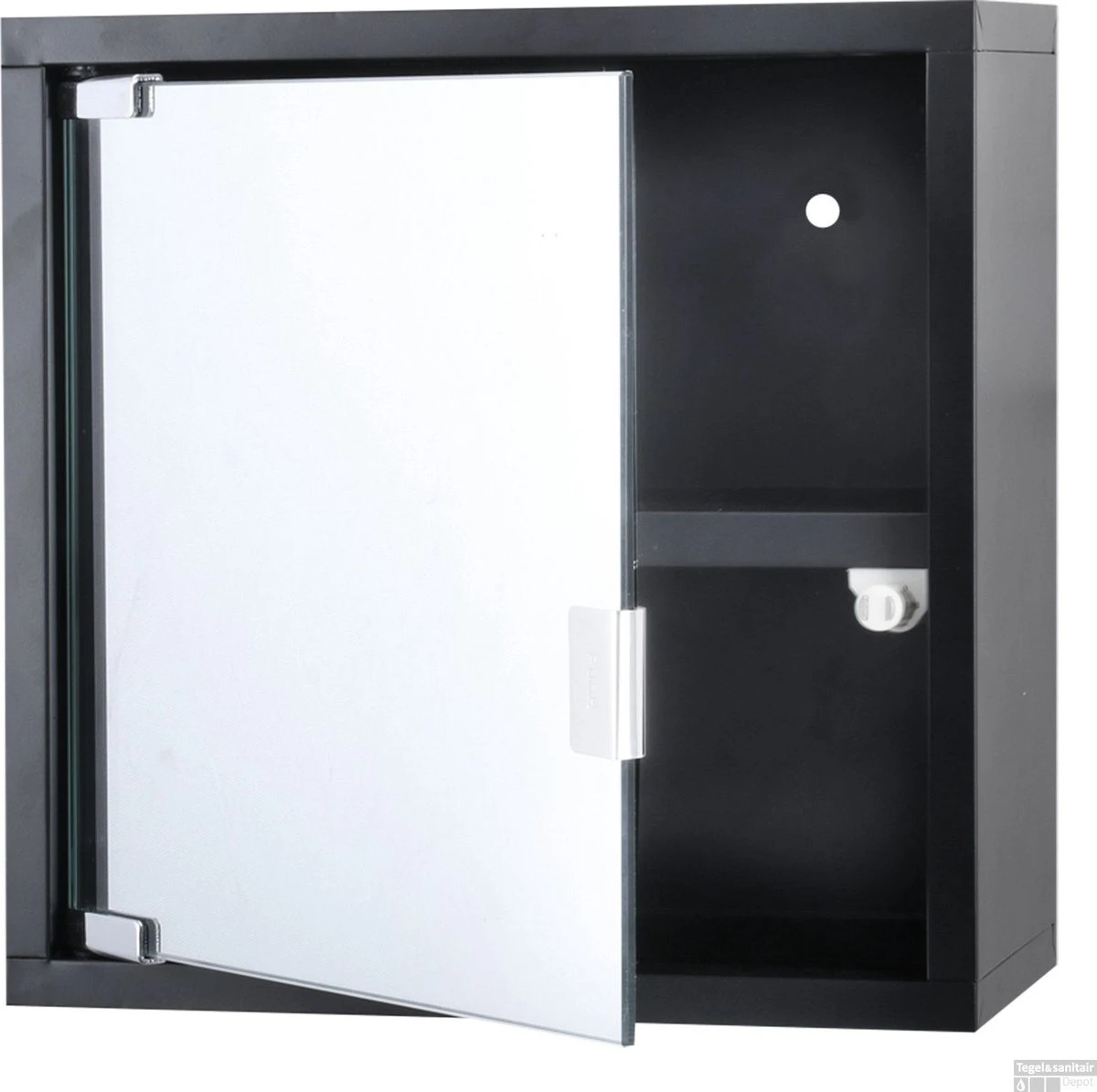 Differnz Spiegelkastje - Badkamerkast - Medicijnkastje - Kubuskast - Spiegelkast - Zwart - 30 X 30 X 12 Cm 1 Differnz Spiegelkastje - Badkamerkast - Medicijnkastje - Kubuskast - Spiegelkast - Zwart - 30 X 30 X 12 Cm