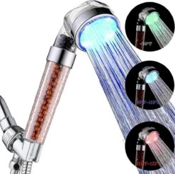 Iridescent Douchekop LED Verlichting – Waterbesparende Douchekop – Hoge Druk Transparant