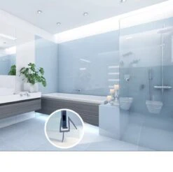 Minismus Douchedeurafdichting Met Waterkering (2 Strips Van 1 Meter, Makkelijk Inkortbaar) - Waterstopper Geschikt Voor Glas Van 6 Tot 8 Mm - Douchedorpel - Lekstrip Voor Horizontale Bevestiging -Merkloos Verkoop 1200x1195 16