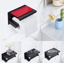 Toiletrolhouder - Wc Rol Houder Met Plankje - Inclusief Haakje - RVS - Waterbestendig - Zwart - Rheme 15 Toiletrolhouder - Wc Rol Houder Met Plankje - Inclusief Haakje - RVS - Waterbestendig - Zwart - Rheme -Merkloos Verkoop 1200x1195 5