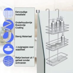 Ball Design Chroom Doucherek-3 Laags-hangend-Doucherek Zonder Boren 10 Ball Design Chroom Doucherek-3 Laags-hangend-Doucherek Zonder Boren -Merkloos Verkoop 1200x1197 21