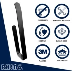 Reserverolhouder | Rh!no | WC-rolhouder | Zwart | Ophangen Zonder Boren Mogelijk| Toiletrolhouder | Plakstrip | 3 Rollen | Rh!no 11 Reserverolhouder | Rh!no | WC-rolhouder | Zwart | Ophangen Zonder Boren Mogelijk| Toiletrolhouder | Plakstrip | 3 Rollen | Rh!no -Merkloos Verkoop 1200x1197 8