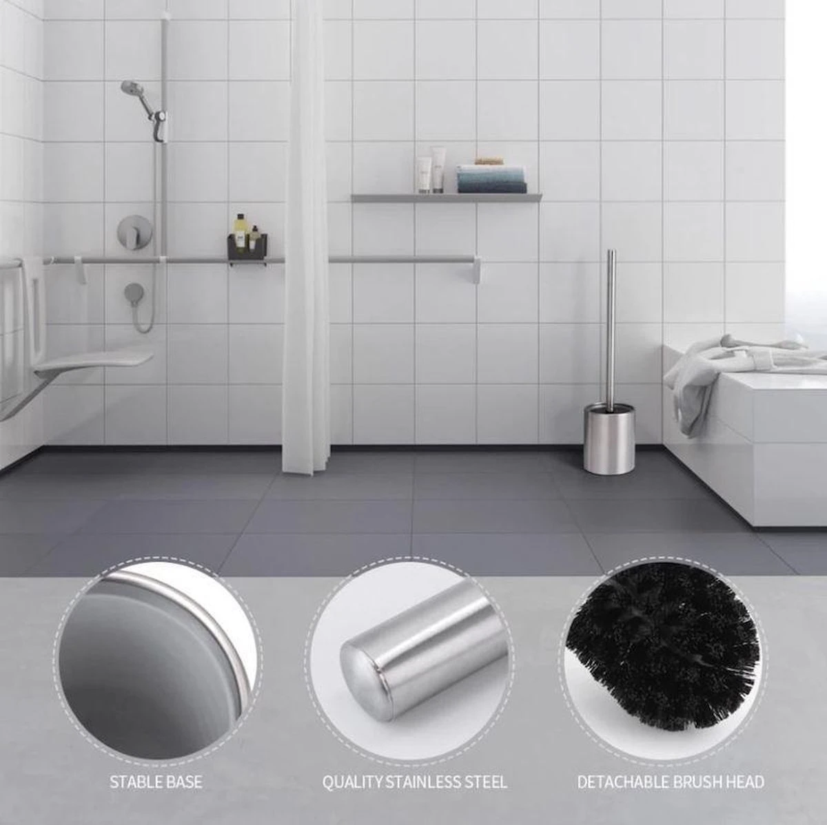 Merkloos Toiletborstel RVS - Wcborstel Rvs - RVS Toiletborstel In Houder - Toiletborstelhouder - Wc Borstel - Toiletborstel Met Houder Vrijstaand - RVS Geborsteld 8 Merkloos Toiletborstel RVS - Wcborstel Rvs - RVS Toiletborstel In Houder - Toiletborstelhouder - Wc Borstel - Toiletborstel Met Houder Vrijstaand - RVS Geborsteld - Afbeelding 8