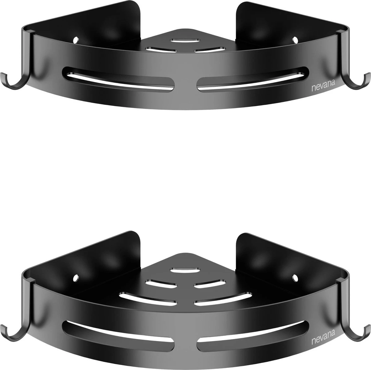 Doucherek 2 Stuks - Douchemand - Hangend Hoek - Telescopisch - Zonder Boren - Zwart - RVS 1 Doucherek 2 Stuks - Douchemand - Hangend Hoek - Telescopisch - Zonder Boren - Zwart - RVS