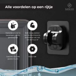 Douchekophouder Zwart Zelfklevend – Verstelbaar – Handdouchehouder – Douchekop Houder Zonder Boren -Merkloos Verkoop 1200x1198 29