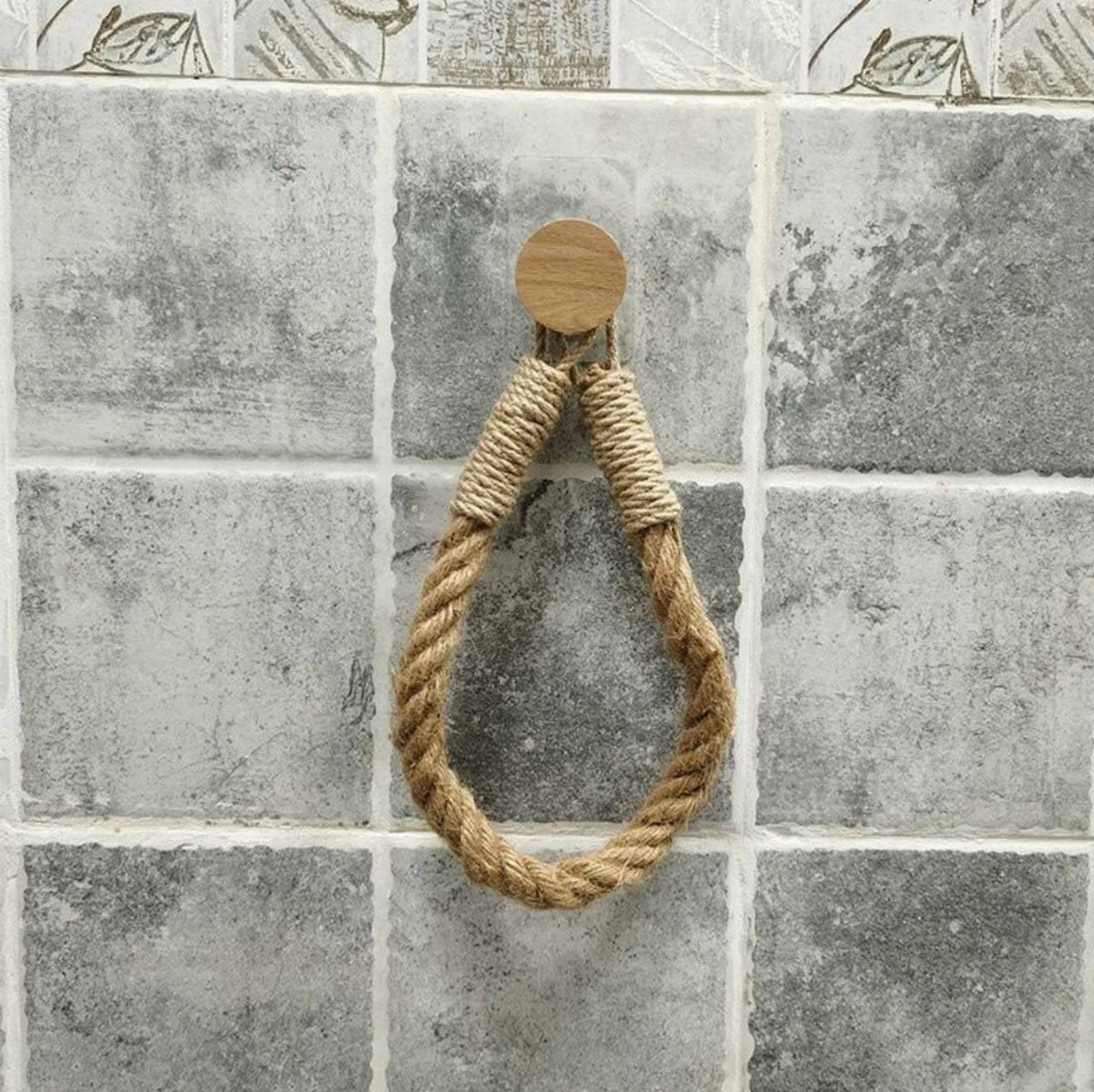 Jelta Toiletrolhouder Zonder Boren- Wc Rolhouder - Zuignap - Zelfklevend - Hout En Touw 7 Jelta Toiletrolhouder Zonder Boren- Wc Rolhouder - Zuignap - Zelfklevend - Hout En Touw - Afbeelding 7