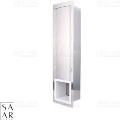 SAAR -Inbouw Toilet Reserve Rolhouder RVS - Met - MAT WIT - Inzetstuk , (uitneembaar) -72 X 20 X 13 Cm - Inbouwdiepte 12 Cm