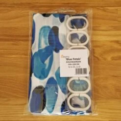 Douchegordijn 120x200 Cm (Small) - Met Ophangringen - Polyester - Wasbaar En Duurzaam - Blue Petals -Merkloos Verkoop 1200x1199 23