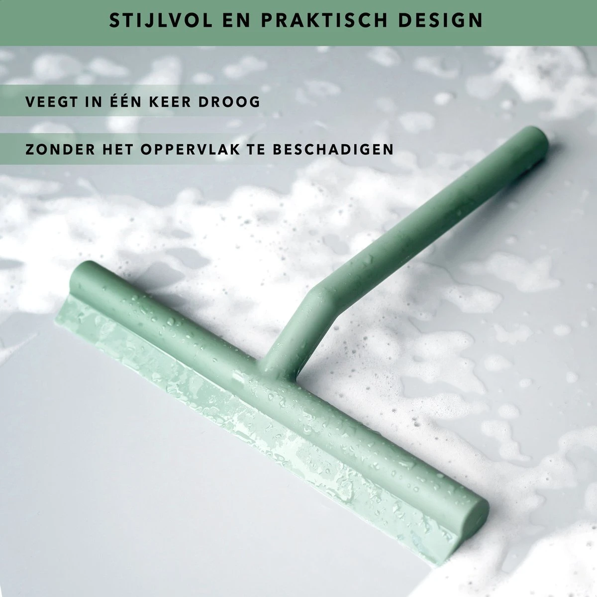 Douchewisser Groen Met Ophangsysteem- Badkamer Accessoires- Raamwisser- Trekker Douche- Silicone- 21cm X 16cm 3 Douchewisser Groen Met Ophangsysteem- Badkamer Accessoires- Raamwisser- Trekker Douche- Silicone- 21cm X 16cm - Afbeelding 3