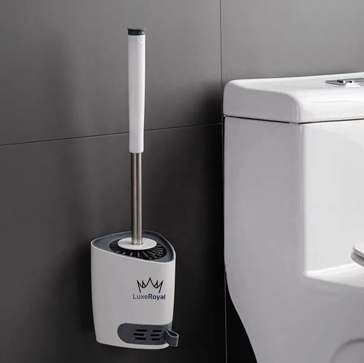 Wc Borstel Met Houder Vrijstaand - LuxeRoyal Toiletborstel Met Houder – Siliconen Wc Borstel 1 Wc Borstel Met Houder Vrijstaand - LuxeRoyal Toiletborstel Met Houder – Siliconen Wc Borstel