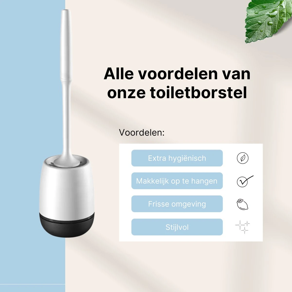 Merkloos Toiletborstel Siliconen Met Houder - Luxe WC Borstel - Vrijstaand Of Hangend - Antibacteriële Borstel Zonder Krassen - Sneldrogend - Wit Met Zwart 5 Merkloos Toiletborstel Siliconen Met Houder - Luxe WC Borstel - Vrijstaand Of Hangend - Antibacteriële Borstel Zonder Krassen - Sneldrogend - Wit Met Zwart - Afbeelding 5