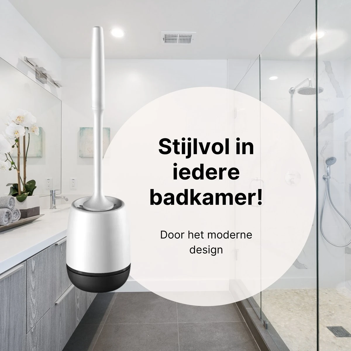 Merkloos Toiletborstel Siliconen Met Houder - Luxe WC Borstel - Vrijstaand Of Hangend - Antibacteriële Borstel Zonder Krassen - Sneldrogend - Wit Met Zwart 7 Merkloos Toiletborstel Siliconen Met Houder - Luxe WC Borstel - Vrijstaand Of Hangend - Antibacteriële Borstel Zonder Krassen - Sneldrogend - Wit Met Zwart - Afbeelding 7