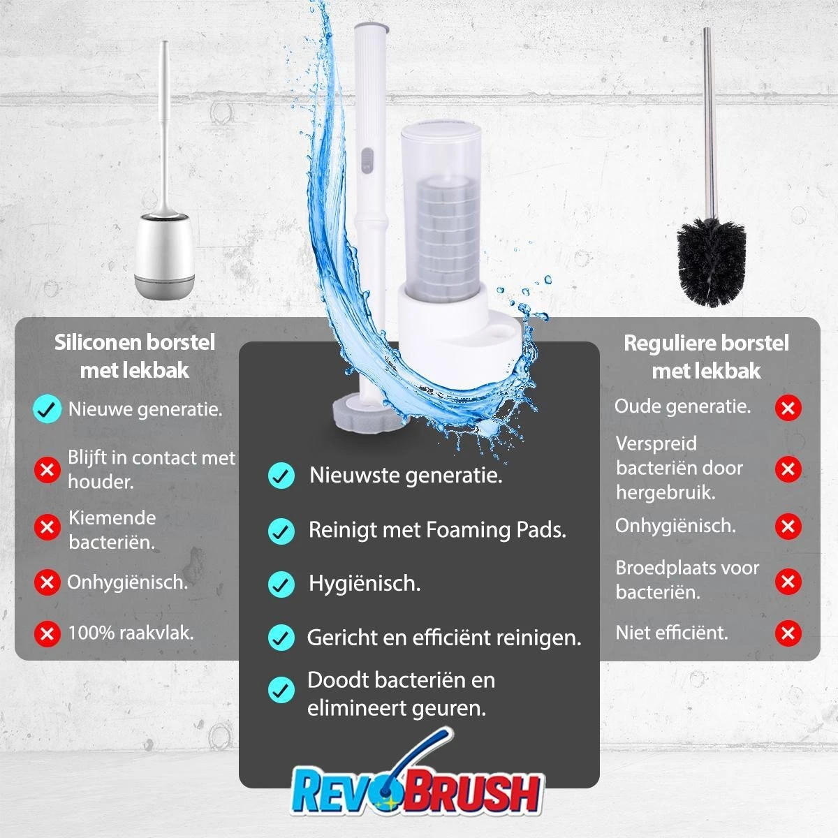 RevoBrush WC Borstel Met Houder Vrijstaand - Hygiënische Toiletborstel - Met 14x Pads 2 RevoBrush WC Borstel Met Houder Vrijstaand - Hygiënische Toiletborstel - Met 14x Pads - Afbeelding 2