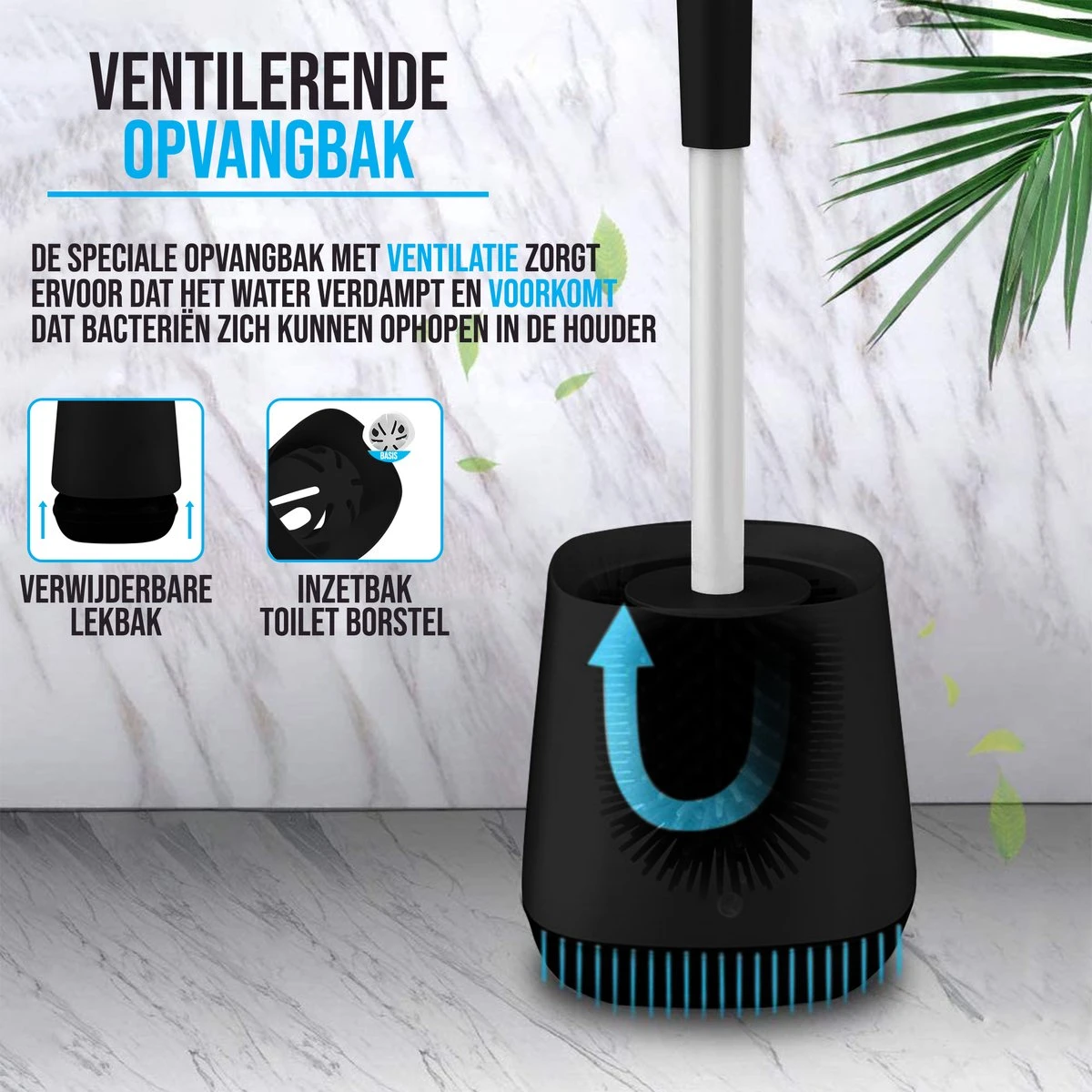 Strex Toiletborstel Siliconen Met Houder Zwart - Sneldrogend, Hygiënisch & Antibacteriële Werking - WC Borstel - Toilet Borstel Houder 3 Strex Toiletborstel Siliconen Met Houder Zwart - Sneldrogend, Hygiënisch & Antibacteriële Werking - WC Borstel - Toilet Borstel Houder - Afbeelding 3