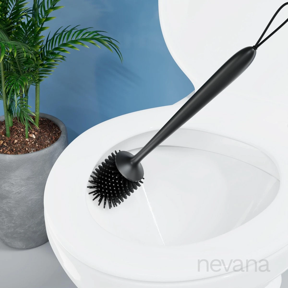 Toiletborstel Met Houder - WC Borstel - Vrijstaand - Siliconen - Zwart 5 Toiletborstel Met Houder - WC Borstel - Vrijstaand - Siliconen - Zwart - Afbeelding 5