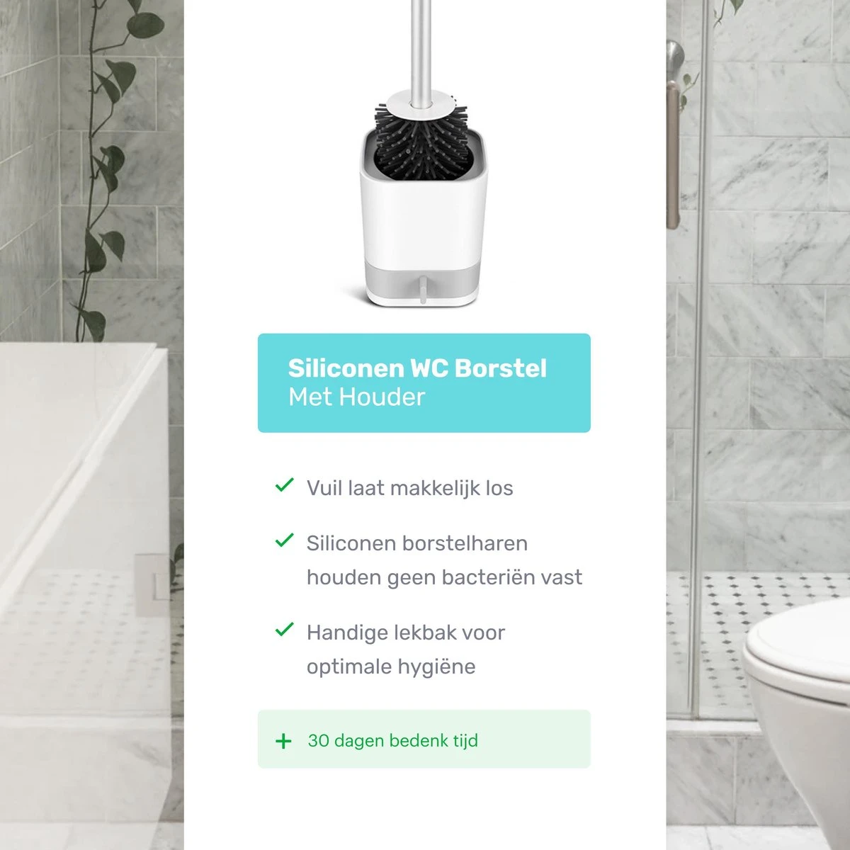 WC Borstel - Toiletborstel - WC Borstel Met Houder - Siliconen Toiletborstel - Vrijstaand Of Hangend - Slimme Lekbak - Optimale Hygiëne 9 WC Borstel - Toiletborstel - WC Borstel Met Houder - Siliconen Toiletborstel - Vrijstaand Of Hangend - Slimme Lekbak - Optimale Hygiëne - Afbeelding 9