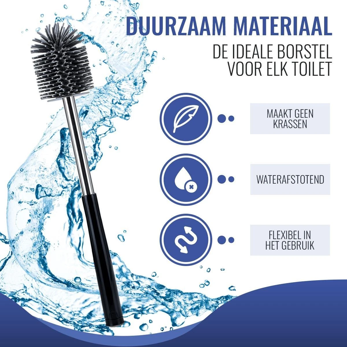 MM Brands Toiletborstel Met Houder - WC Borstel Vrijstaand En Hangend - Zwart 4 MM Brands Toiletborstel Met Houder - WC Borstel Vrijstaand En Hangend - Zwart - Afbeelding 4