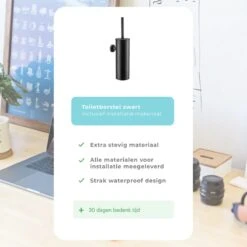 Homefy Toiletborstel Met Houder- Toiletborstel Zwart - Extra Hygiënisch - Inclusief Ophangsysteem - Zwart 8 Homefy Toiletborstel Met Houder- Toiletborstel Zwart - Extra Hygiënisch - Inclusief Ophangsysteem - Zwart -Merkloos Verkoop 1200x1200 1126
