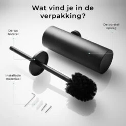 Homefy Toiletborstel Met Houder- Toiletborstel Zwart - Extra Hygiënisch - Inclusief Ophangsysteem - Zwart 9 Homefy Toiletborstel Met Houder- Toiletborstel Zwart - Extra Hygiënisch - Inclusief Ophangsysteem - Zwart -Merkloos Verkoop 1200x1200 1127