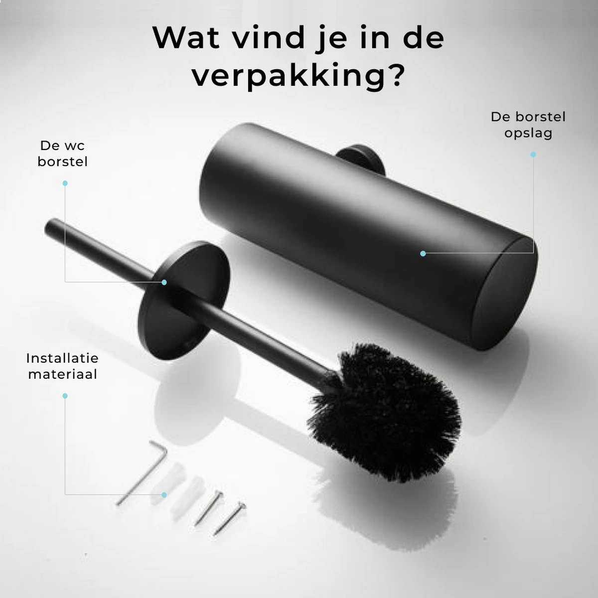 Homefy Toiletborstel Met Houder- Toiletborstel Zwart - Extra Hygiënisch - Inclusief Ophangsysteem - Zwart 5 Homefy Toiletborstel Met Houder- Toiletborstel Zwart - Extra Hygiënisch - Inclusief Ophangsysteem - Zwart - Afbeelding 5