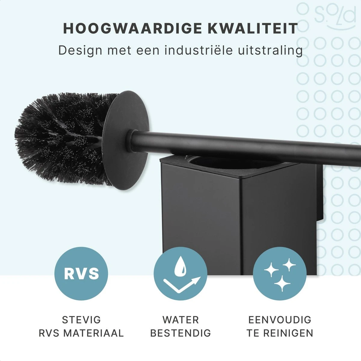 Toiletborstel Met Houder - Hangend - RVS - Mat Zwart - H 42,6 Cm 2 Toiletborstel Met Houder - Hangend - RVS - Mat Zwart - H 42,6 Cm - Afbeelding 2