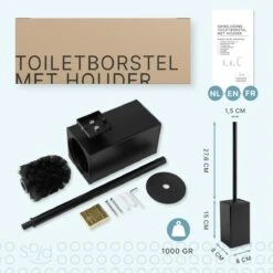 Toiletborstel Met Houder - Hangend - RVS - Mat Zwart - H 42,6 Cm 16 Toiletborstel Met Houder - Hangend - RVS - Mat Zwart - H 42,6 Cm -Merkloos Verkoop 1200x1200 1139