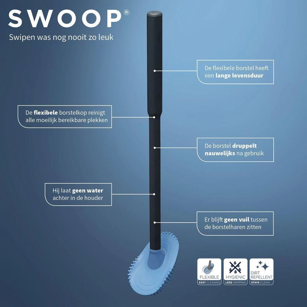 Tiger Tess - Toiletborstelhouder Vrijstaand Met Swoop® Borstel Flexibel - Zwart / Antraciet 11 Tiger Tess - Toiletborstelhouder Vrijstaand Met Swoop® Borstel Flexibel - Zwart / Antraciet - Afbeelding 11