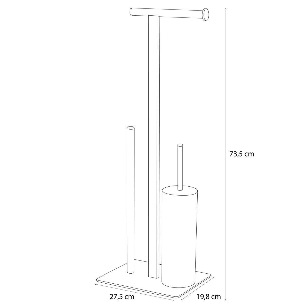Sealskin Square Toiletbutler Vrijstaand - Toiletborstel Met Houder - Toiletrolhouder Zonder Klep - Reserverolhouder - Chroom 6 Sealskin Square Toiletbutler Vrijstaand - Toiletborstel Met Houder - Toiletrolhouder Zonder Klep - Reserverolhouder - Chroom - Afbeelding 6