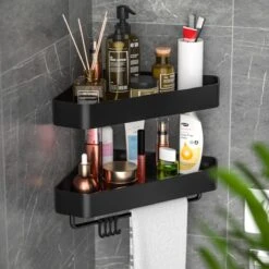 Cgoods Doucherek 2 Laags - Doucherek Zonder Boren - Doucherekje - Douchemandje - Badkamerrek - Badkamer Accessoires - Zwart -Merkloos Verkoop 1200x1200 1295