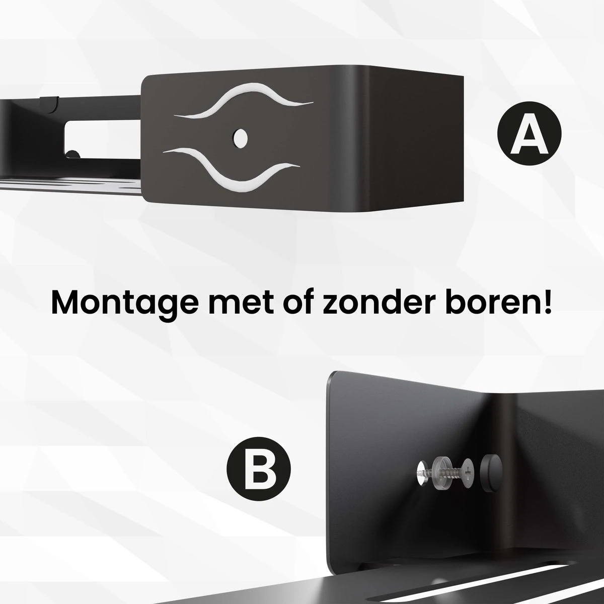 BrandtBergkamp RVS Doucherek 2 Laags – Zonder Boren – Doucherekje Hangend – Badkamerrek Zwart 7 BrandtBergkamp RVS Doucherek 2 Laags – Zonder Boren – Doucherekje Hangend – Badkamerrek Zwart - Afbeelding 7