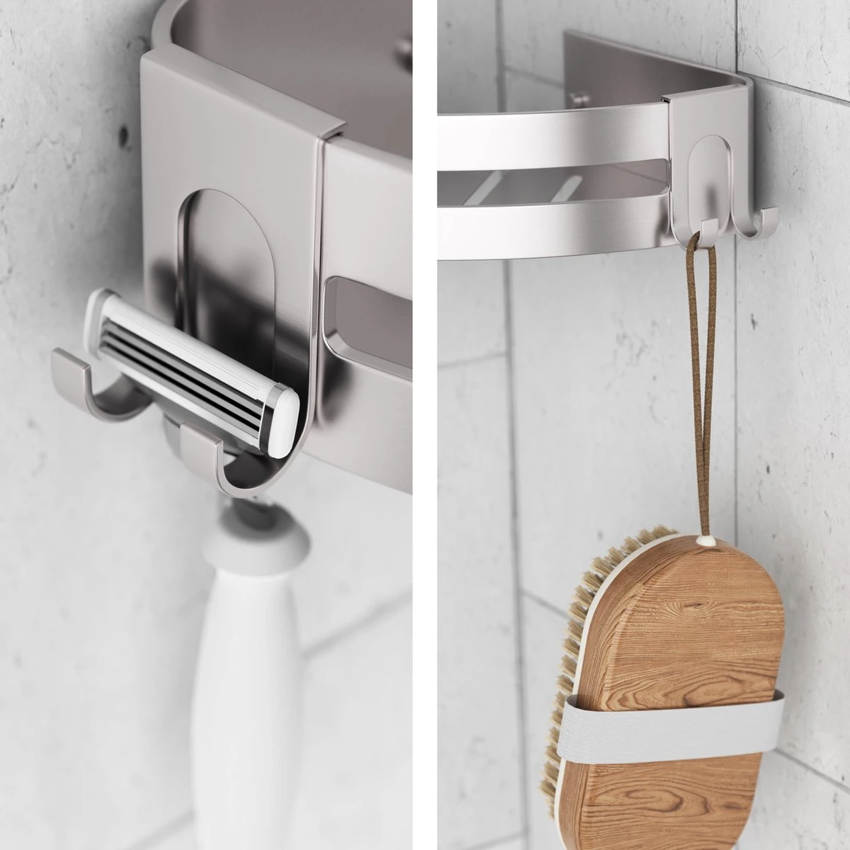 Sanicraft® Doucherekje - Doucherekje Zonder Boren - Geschikt Voor Elk Type Muur - Doucherekje Hangend - Doucheplank - Doucherekje Hoek - Doucherekje Zilver 3 Sanicraft® Doucherekje - Doucherekje Zonder Boren - Geschikt Voor Elk Type Muur - Doucherekje Hangend - Doucheplank - Doucherekje Hoek - Doucherekje Zilver - Afbeelding 3