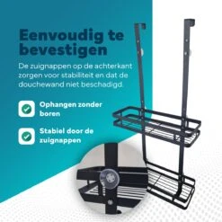 L'eauxe Doucherek Hangend Zonder Boren - Ophangbaar Badkamerrek Aan Douchewand - Opbergrek - Badkamer Accessoires - RVS - Zwart - Cadeau 17 L'eauxe Doucherek Hangend Zonder Boren - Ophangbaar Badkamerrek Aan Douchewand - Opbergrek - Badkamer Accessoires - RVS - Zwart - Cadeau -Merkloos Verkoop 1200x1200 1377
