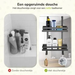 Doucherek Zonder Boren - Zwart - 2-Laags Doucherekje - Hangend Aan Douchewand 10 Doucherek Zonder Boren - Zwart - 2-Laags Doucherekje - Hangend Aan Douchewand -Merkloos Verkoop 1200x1200 1386