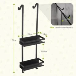 Doucherek Zonder Boren - Zwart - 2-Laags Doucherekje - Hangend Aan Douchewand 12 Doucherek Zonder Boren - Zwart - 2-Laags Doucherekje - Hangend Aan Douchewand -Merkloos Verkoop 1200x1200 1388