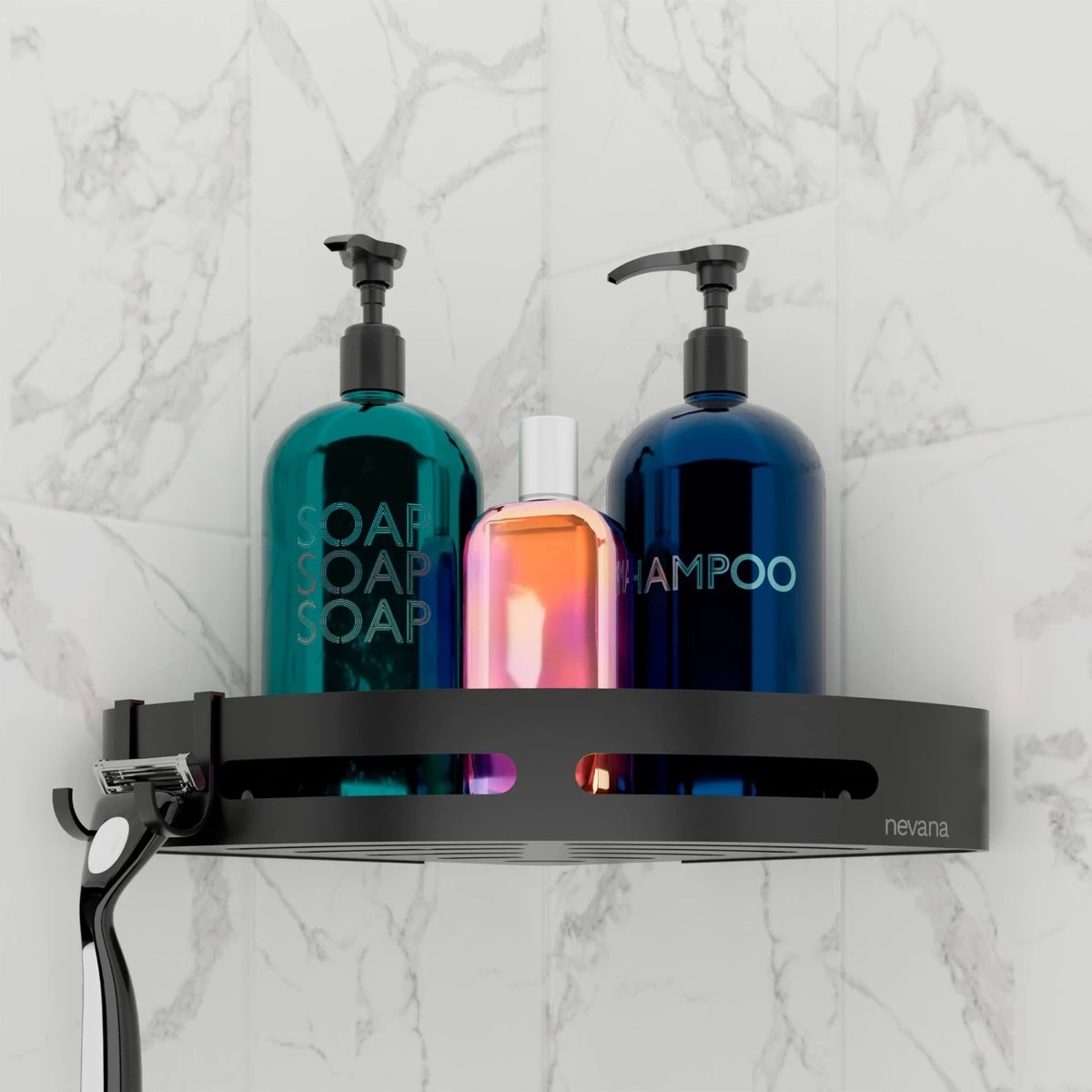 Doucherek 2 Stuks - Douchemand - Hangend Hoek - Telescopisch - Zonder Boren - Zwart - RVS 7 Doucherek 2 Stuks - Douchemand - Hangend Hoek - Telescopisch - Zonder Boren - Zwart - RVS - Afbeelding 7