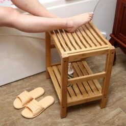 Merkloos Decopatent® Bamboe Handoekenrek - Badkamer Bankje - Houten Handdoeken Rek - Bank Voor In Badkamer - Badkamerkruk - Badkamerstoel -Merkloos Verkoop 1200x1200 140