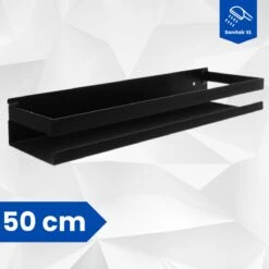 SanitairXL - Doucherek Zwart RVS - 50 Cm Breed - Badkamer Rekje - Douche Rekje - Wandrekje - Hangend Doucherek - Keuken Wandrek 11 SanitairXL - Doucherek Zwart RVS - 50 Cm Breed - Badkamer Rekje - Douche Rekje - Wandrekje - Hangend Doucherek - Keuken Wandrek -Merkloos Verkoop 1200x1200 1400