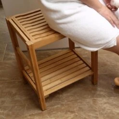 Merkloos Decopatent® Bamboe Handoekenrek - Badkamer Bankje - Houten Handdoeken Rek - Bank Voor In Badkamer - Badkamerkruk - Badkamerstoel -Merkloos Verkoop 1200x1200 141