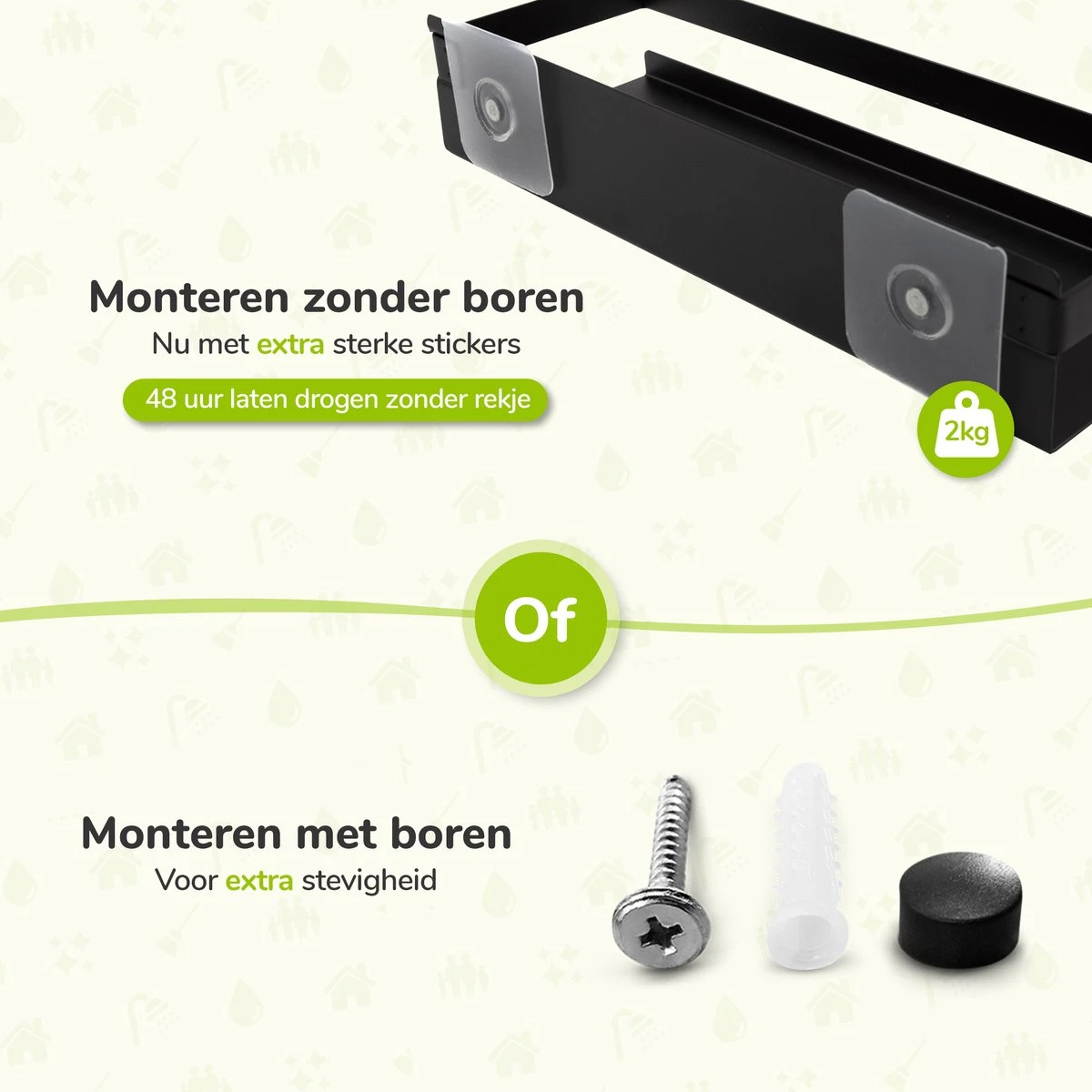 Doucherek Zwart 30 CM - Badkamer Rekje Douche - Zonder Boren - Douchemandje 4 Doucherek Zwart 30 CM - Badkamer Rekje Douche - Zonder Boren - Douchemandje - Afbeelding 4