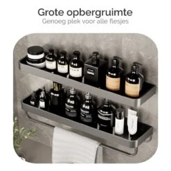 Goliving Doucherek Zonder Boren - Doucherekje- Badkamerrek 2 Laags - Hangend - Wandrek - RVS - Opbergrek - 40cm - Zwart 16 Goliving Doucherek Zonder Boren - Doucherekje- Badkamerrek 2 Laags - Hangend - Wandrek - RVS - Opbergrek - 40cm - Zwart -Merkloos Verkoop 1200x1200 1434