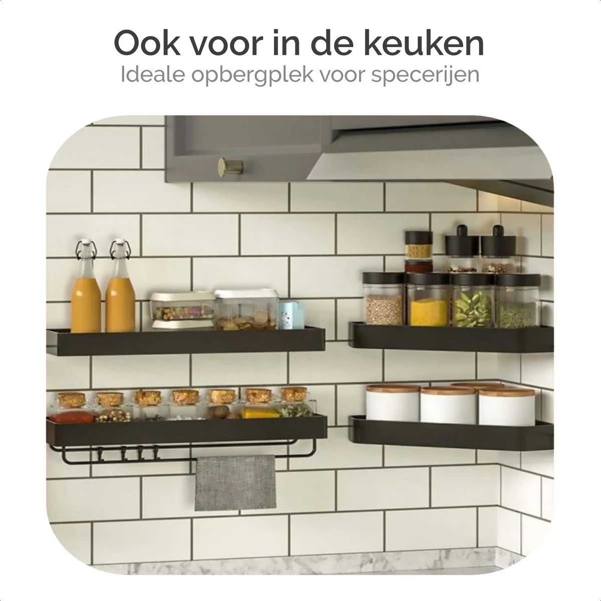 Goliving Doucherek Zonder Boren - Doucherekje- Badkamerrek 2 Laags - Hangend - Wandrek - RVS - Opbergrek - 40cm - Zwart 9 Goliving Doucherek Zonder Boren - Doucherekje- Badkamerrek 2 Laags - Hangend - Wandrek - RVS - Opbergrek - 40cm - Zwart - Afbeelding 9